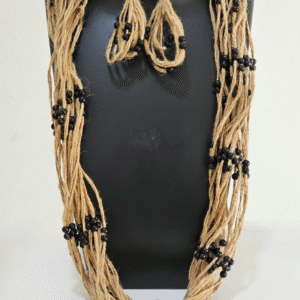 Midnight Cluster Jute Necklace Set