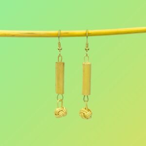 Minimalist Bamboo Tube & Knot Earrings