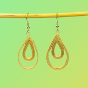 Layered Bamboo Teardrop Earrings