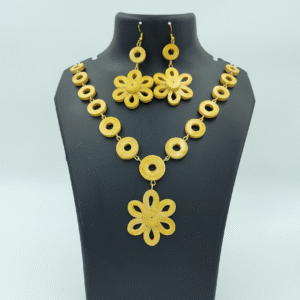 Golden Loop Daisy Bamboo Jewelry Set