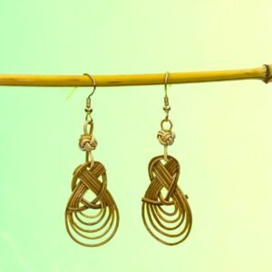 Handwoven Bamboo Loop Knot Earrings