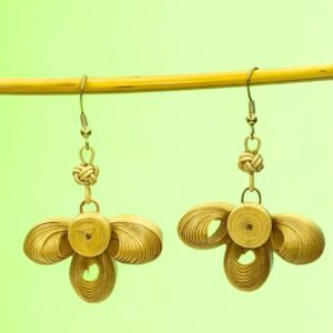 Floral Curl Bamboo Petal Earrings