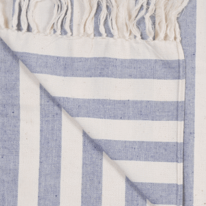 Blue white table runner