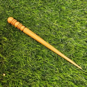 Grooved Ring-Top Bamboo Hair Stick