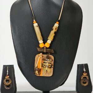 Warrior Spirit Bamboo Pendant Set – Handcrafted Tribal Jewelry
