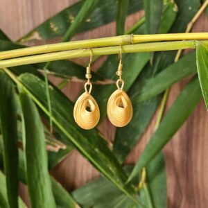 Bamboo Teardrop Hoop Earrings – Elegant and Earthy