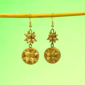 Handcrafted Bamboo Star Weave Earrings