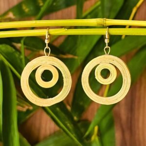 Handwoven Bamboo Spiral Hoop Earrings