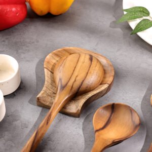 Wooden Shell-Shaped Spoon Rest