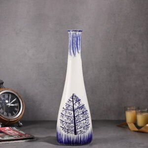 Ceramic Leaf Pattern Vase (Tall)
