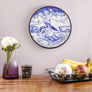 Blue Pottery Decorative Wall Plate (Krishna, 8 Inch)