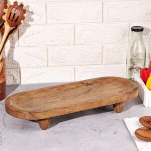Wooden Oval Raised Platter