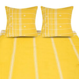 Handwoven Kutch Cotton Bedsheet Set – Sunny Yellow