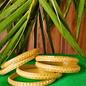 Handwoven Natural Bamboo Bangles (Set of 2)